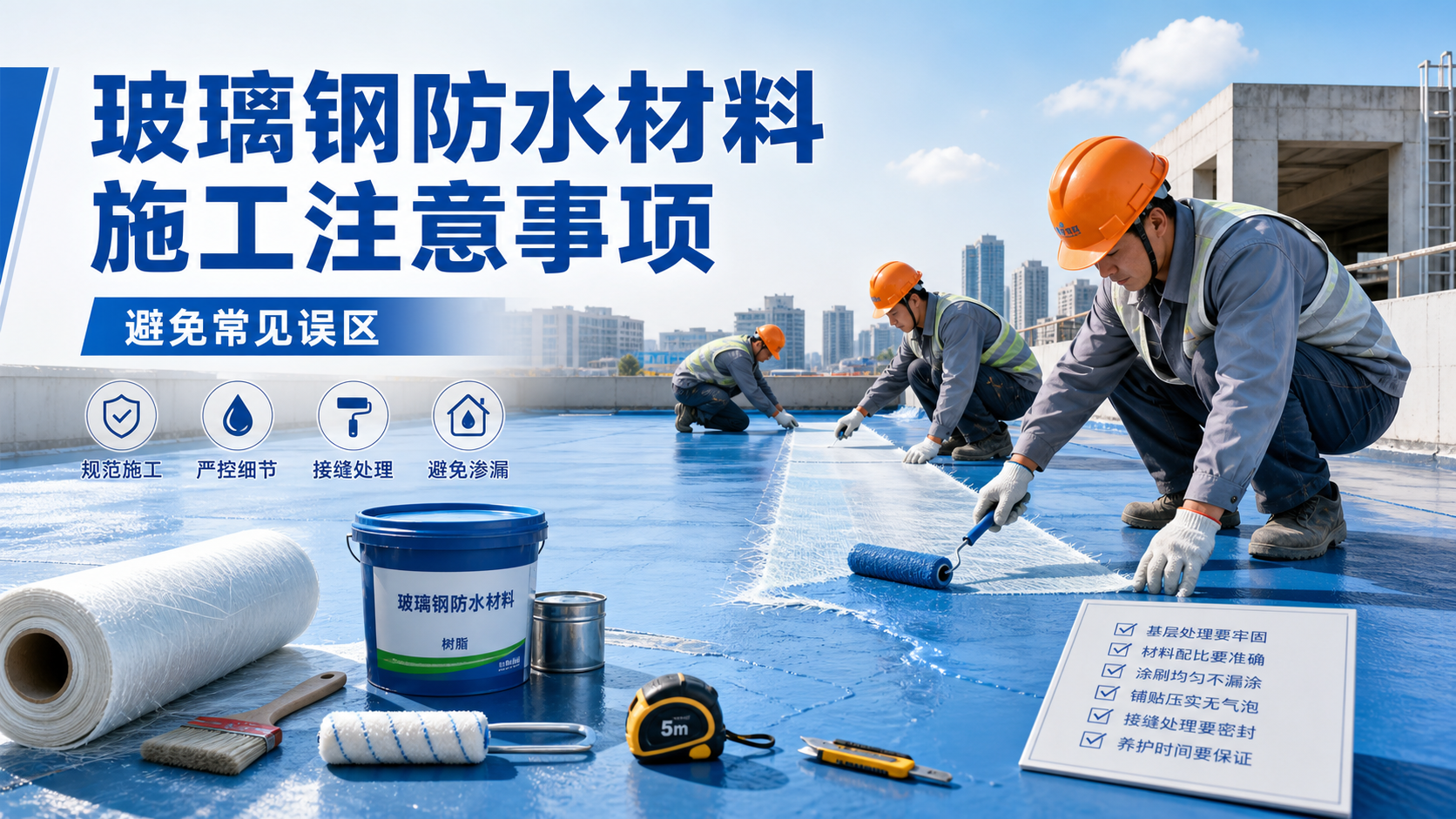 玻璃钢防水材料施工注意事项，避免常见误区 呼和浩特 版